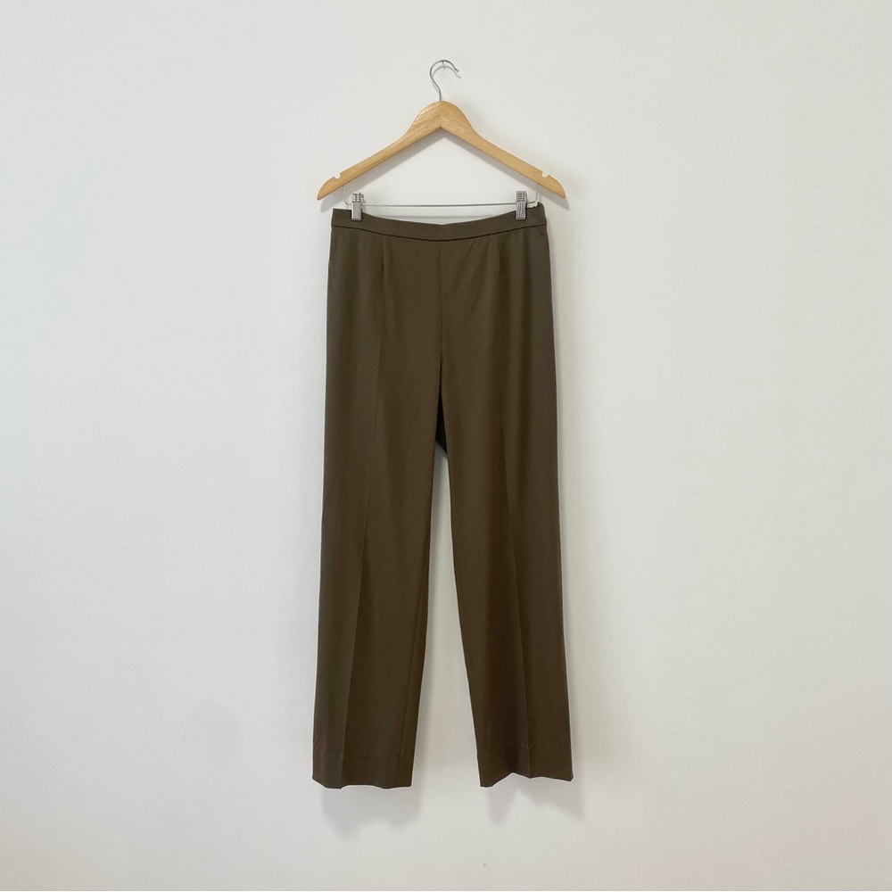 MaxMara Wool Blend Pleated High Waist Straight Leg Pant Made in Italy Luxury